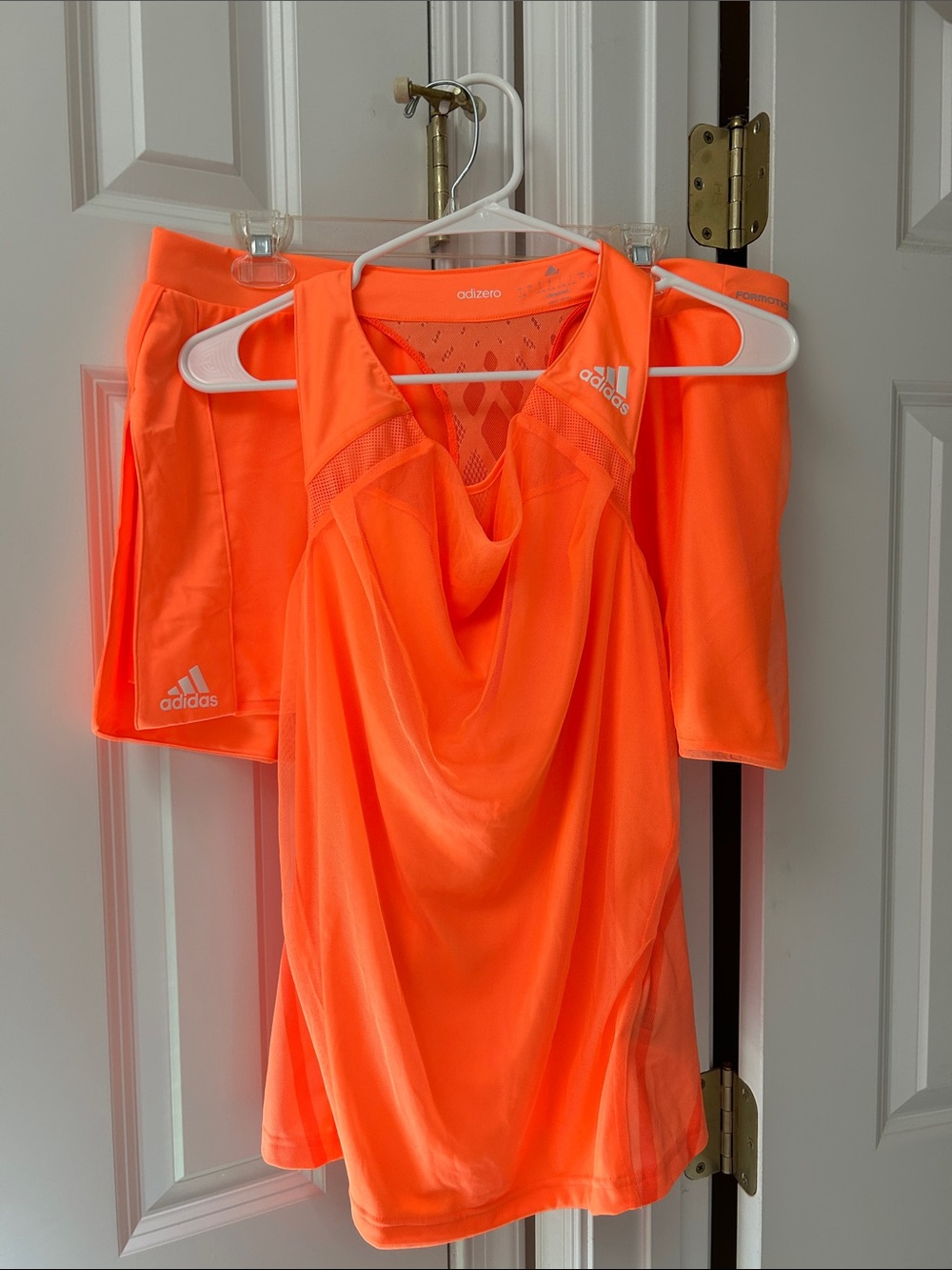 Adidas Orange Women's Tennis Performance Tank Top and skort